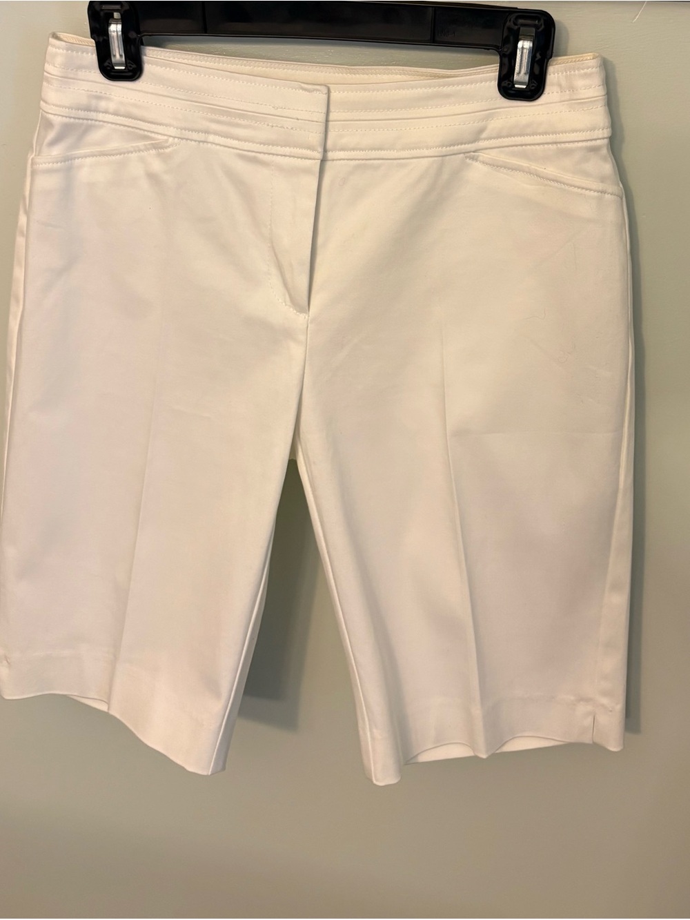 Cache White Tailored Bermuda Shorts